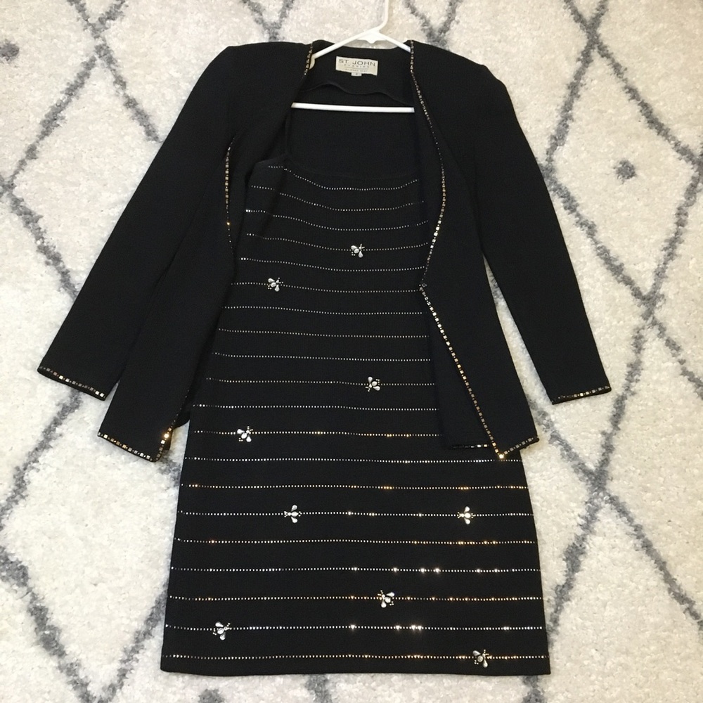 ❌❌SOLD AS SET. ST. JOHN BEE'S Evening by Marie Gray Sz 4 Dress - Picture 2 of 5